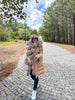CAMEL PUFFA COAT WITH CONTRAST FUR