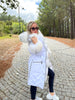 WHITE PUFFA COAT WITH WHITE FUR TRIM