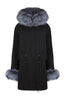 Black Parka with Silver Fox Fur (Long)