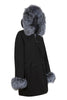 Black Parka with Silver Fox Fur (Long)