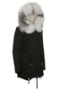 Black Parka with White/Black Fur