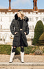 Aspen - Black Padded Coat with Black Fur