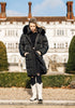 Aspen - Black Padded Coat with Black Fur