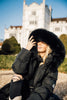 Aspen - Black Padded Coat with Black Fur