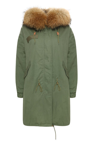 Khaki Parka with Natural Fur (Long)