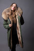 Khaki Parka with Natural Faux Lining and Hood (Long)