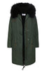 Khaki Parka with Black Fur (Long)
